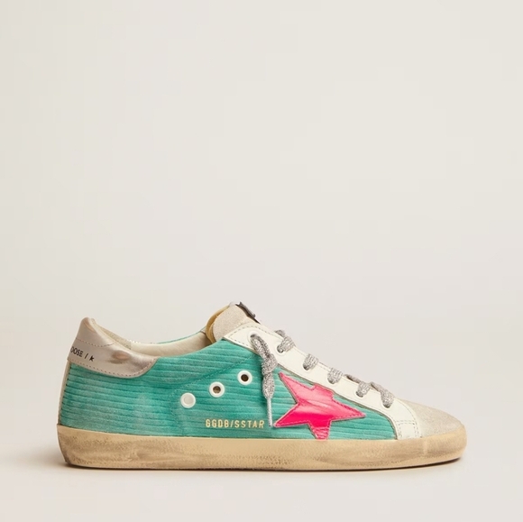Golden Goose Super-Star sneakers in turquoise suede Size 37 - Picture 1 of 9